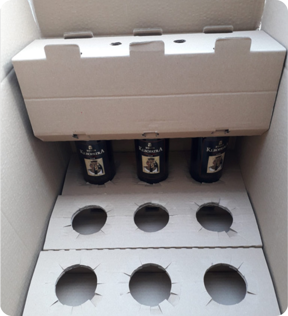 Transport boxes for bottles